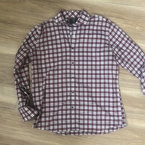 Maker & Company Mens Seersucker Blue Plaid Buttonfront Shirt-Size L like new - Picture 1 of 6
